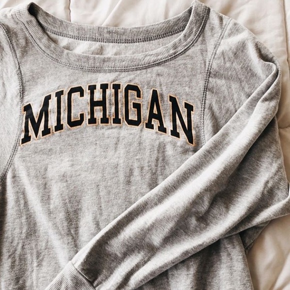 Tops Grey Michigan Sweatshirt Poshmark